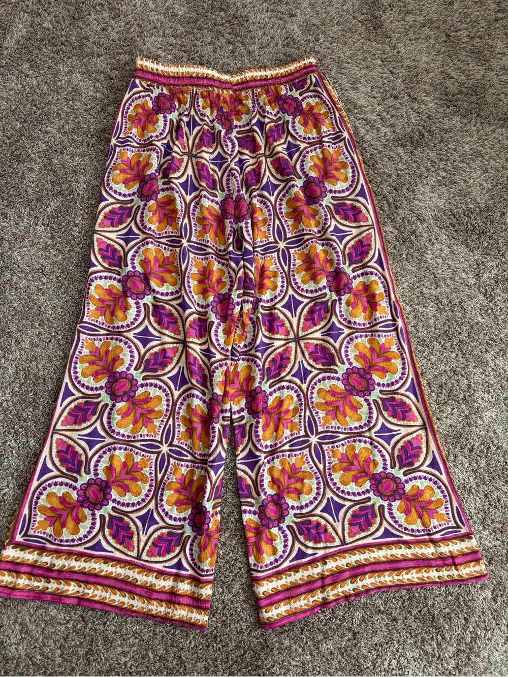 Free People Emerson Pop Printed Wide-Leg Pants – Size Small Boho Festival Coast - Picture 6 of 9